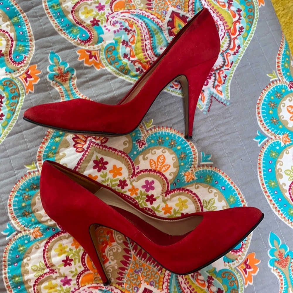 Vintage Spanish leather red suede